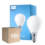 Mehrfachpackung 10x Philips Corepro LED Lustre E14 Kugel Matt 6.5W 806lm - 827 Extra Warmweiß | Ersatz Für 60W