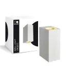 D'Lite Applique Murale Vrebos Long  Aluminium Blanc Noir Up & Down | IP56 - Convient Pour 2x GU10